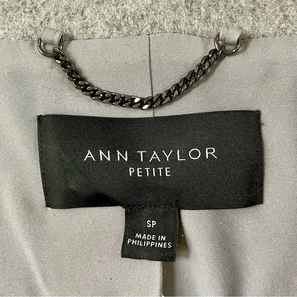 Ann Taylor Light Gray Wrap Coat with Shawl Collar - Picture 4 of 10